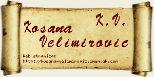Kosana Velimirović vizit kartica